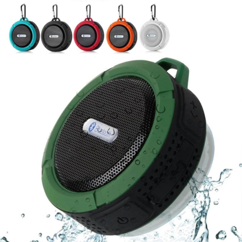 Enceinte Bluetooth étanche noire avec ventouse intégrée